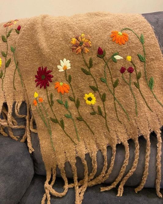 BIEGE EMBROIDERED SHAWL