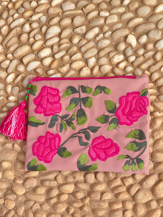 PINK FLOWER CLUTCH