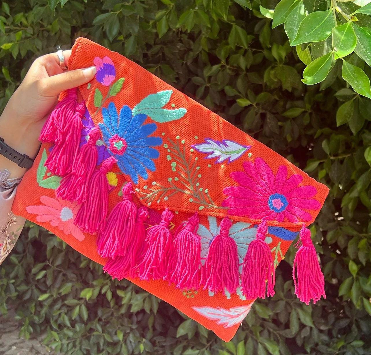 ORANGE X FUCHIA CLUTCH